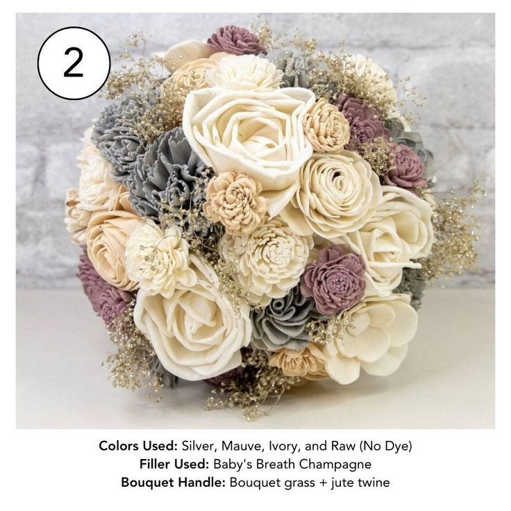 a bridal bouquet is shown with the number two on it's front cover