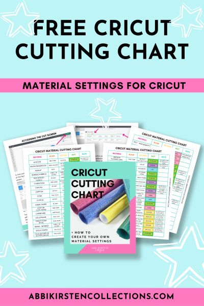 the free cricut cutting chart with instructions to make it easier for beginners