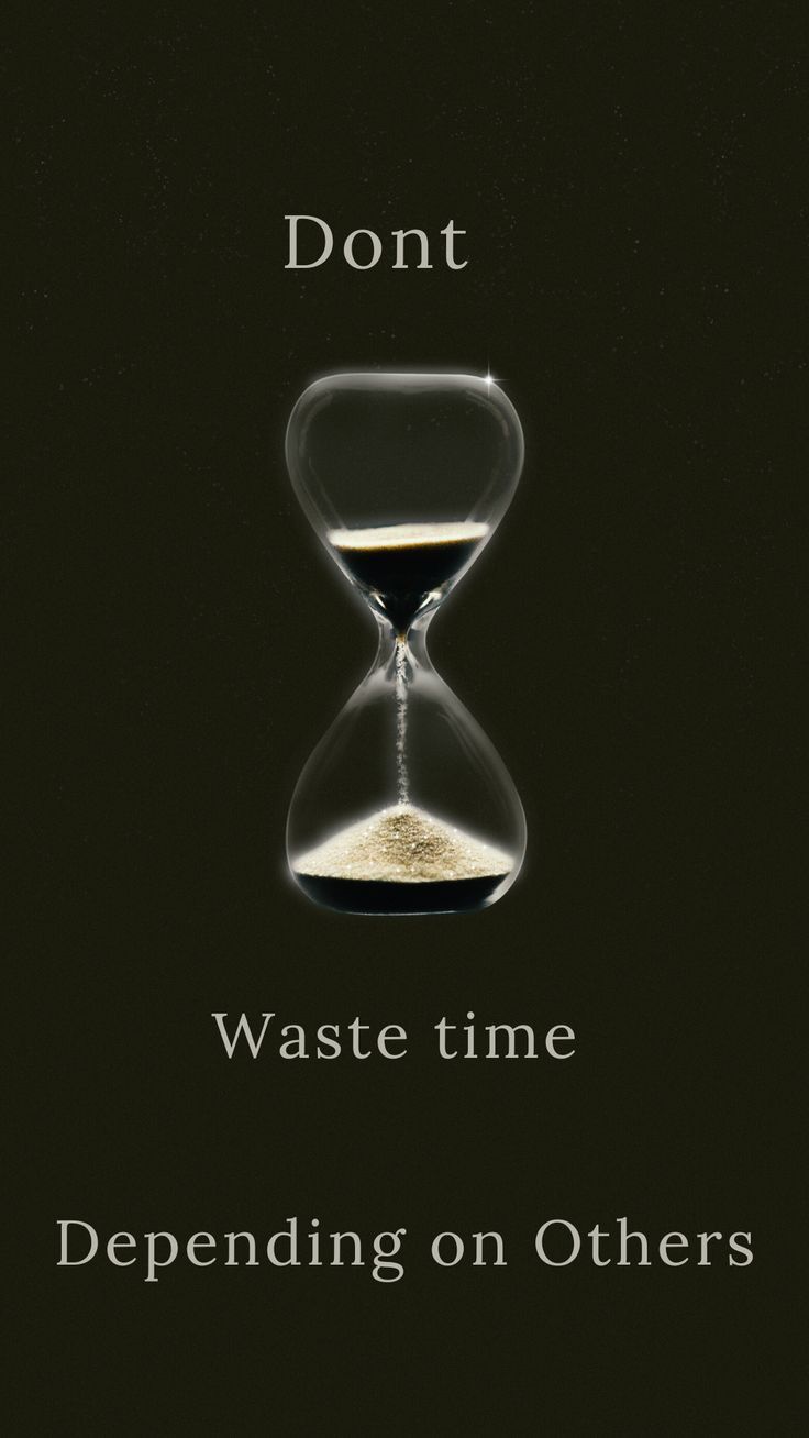 an hourglass with sand running through it and the words don't waste time spending on others