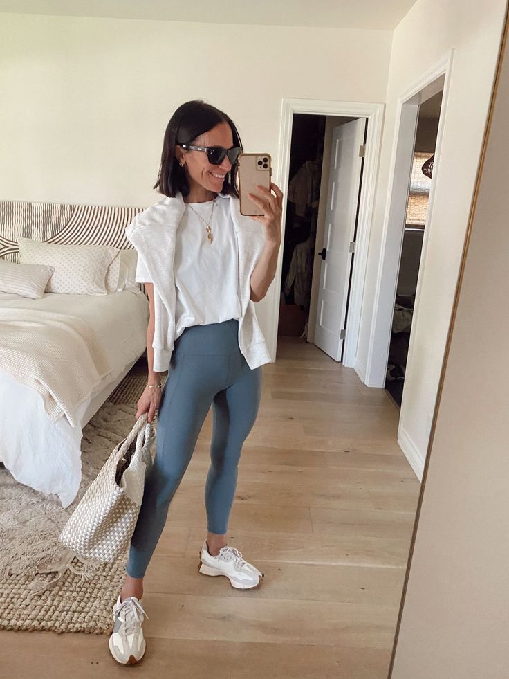 Gym To Errands Outfit, School Drop Off Outfit Mom Casual, Professional Active Wear Work Outfits, Athleisure Set Outfits, Sport Events Outfits, Running Errands Outfit Spring Casual, Casual Exercise Outfits, Saturday Errands Outfit Spring, Fit Mom Outfits