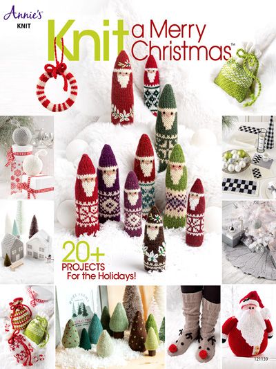 the cover of knitting magazine knit a merry christmas with pictures of crocheted items