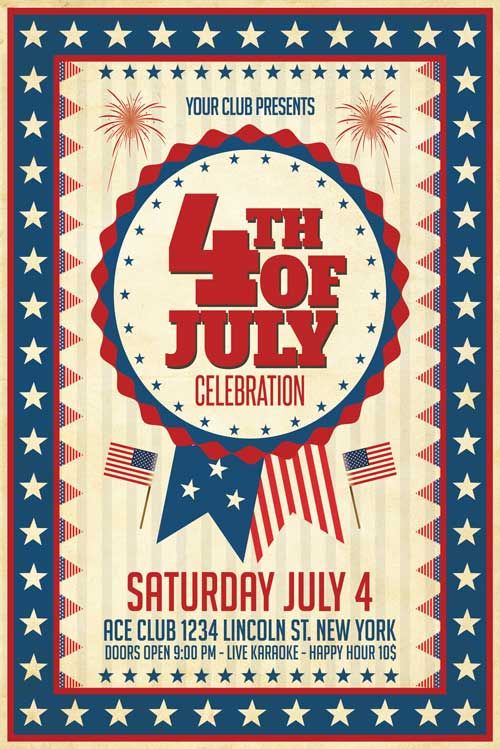 the fourth of july celebration flyer