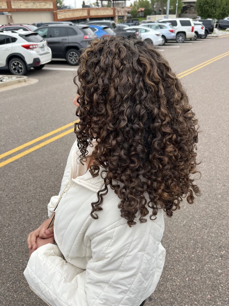 Naturally Curly Hair Aesthetic, Dark Brown Hair With Highlights On Curly Hair, Curly Hairstyles Brown Hair, Lowlights For Black Hair Curly, Long Dark Brown Hair Curly, Dark Naturally Curly Hair, Highlights On Curly Dark Hair, Deep Brown Curly Hair, Brown Curly Hair Ideas