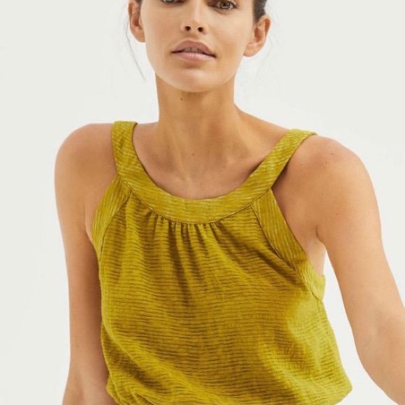 Cross Back Detail Round Neck Tank Mustard Green/ Yellow Color Please Let Me Know If You Need Measurements Chic Mustard Tops For The Beach, Gold Summer Tops For Day Out, Gold Tops For Summer Beach, Gold Tops For Summer Day Out, Mustard Green, Mustard Greens, Anthropologie Top, Green Blouse, Yellow Color