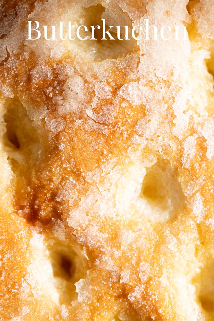 Macro image of Butterkuchen or German butter cake. German Vanilla Cake, German Butter Kuchen Recipe, Dutch Cake Recipes, German Kuchen Recipes Coffee Cake, German Yeast Cake, Yeasted Cake Recipes, Dutch Butter Cake Recipe 12 Tomatoes, German Sugar Cake, German Butter Cake Recipe