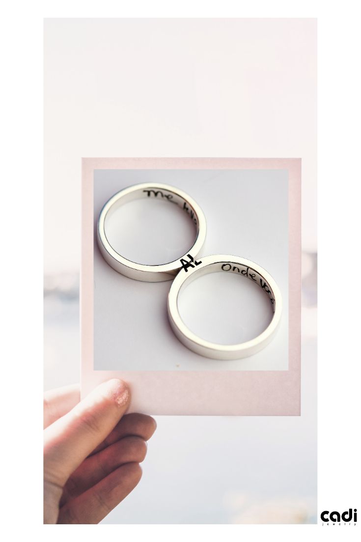 #CadiJewelry Initials are your mark, your identity together forever.This ring set is another way to identify your unique connection to one another.Couple Rings with a secret matching custom made letters of your choice. A combination of letters\formnthat only you two will have.  Check it out on our site>> #Together#TogetherForever#InitialRings #MatchingRings #GayWedding #WeddingRingForMen#TogetherWecCan#TogetherWeLetter#CommitmentRings White Engraved Initials Promise Ring, White Wedding Rings With Initials, White Initial Ring For Anniversary, Modern Initial Ring For Wedding, Personalized White Couples Rings, Modern Engraved Ring With Initials For Anniversary, Rose Gold Engraved Initials Ring For Anniversary, Anniversary Engraved Ring With Initials In Rose Gold, Anniversary Engraved Initials Rose Gold Ring