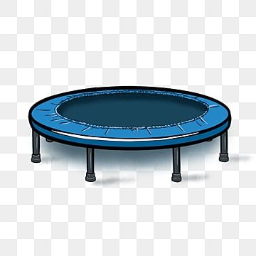 a small blue trampoline sitting on top of it's legs png