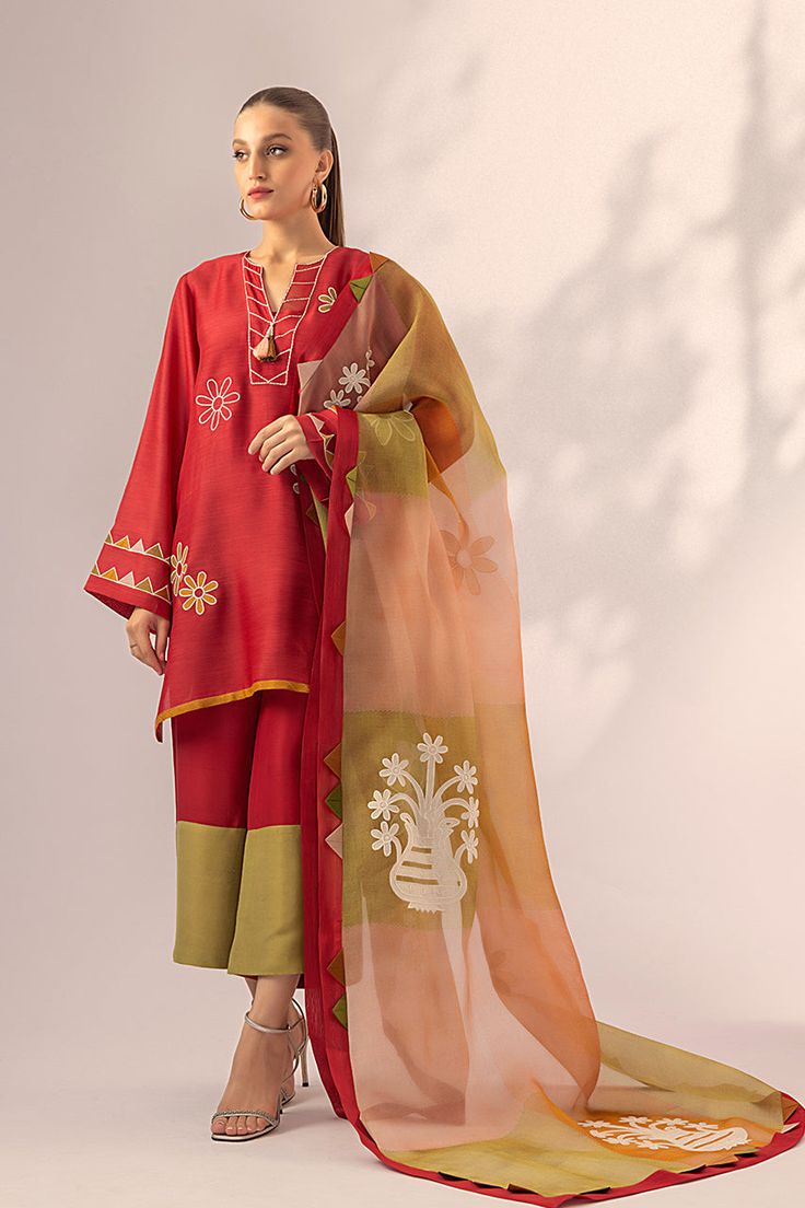 Marie – Sania Maskatiya International Spring Bollywood Style Slub Silk Kurta, Green Silk Kurta With Embroidered Border, Pink Cotton Silk Kurta With Embroidered Border, Red Cotton Silk Kurta With Chikankari Embroidery, Anarkali Cotton Silk Kurta For Spring, Green Cotton Silk Kurta With Embroidered Border, Pink Traditional Wear With Embroidered Border In Cotton Silk, Spring Anarkali Cotton Silk Kurta, Embroidered Cotton Silk Kurta For Summer