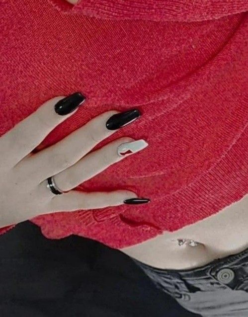 Black Widow Nails, Avengers Nails, Marvel Nails, Manicure Nail Designs, Black Nail Designs, Nails Ideas, Black Widow, Nail Manicure, Simple Nails