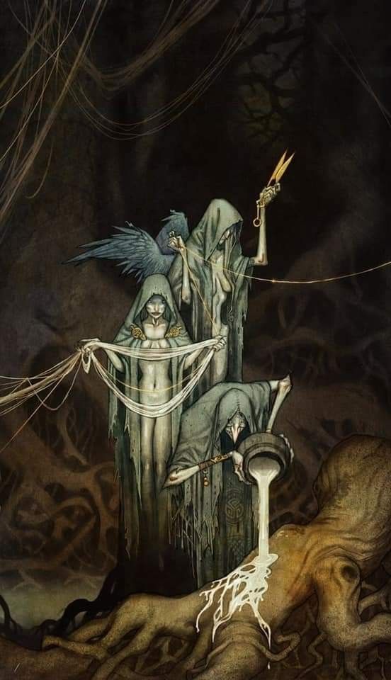 The Norns - Art by JOHAN EGERKRANS The Moirai, Johan Egerkrans, The Norns, The Fates, God Artwork, Norse Myth, Norse Tattoo, Mythology Art, God Art