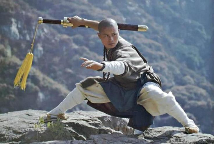 an image of a man doing karate on top of a mountain