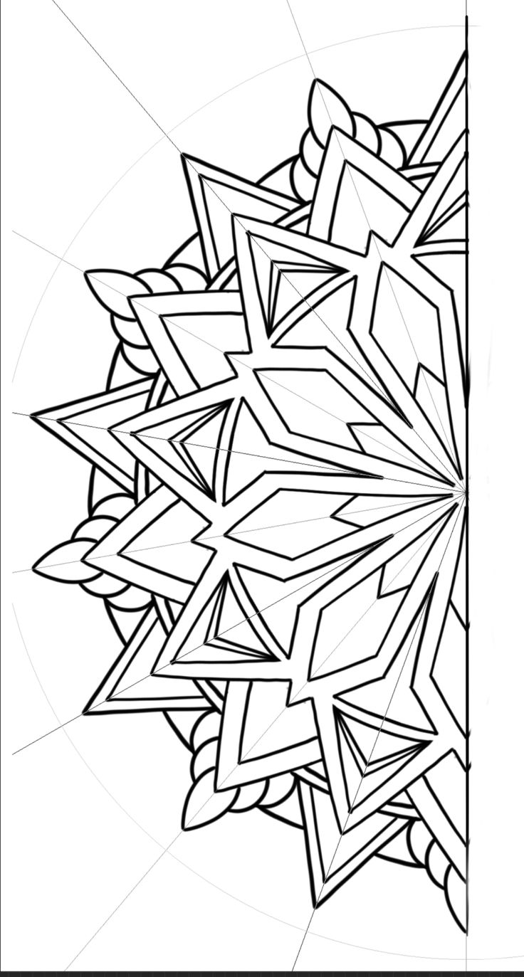 a black and white drawing of an abstract design