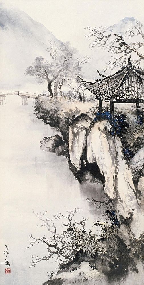 Chinese Ink Painting, Japanese Ink Painting, Chinese Landscape Painting, Chinese Art Painting, Samurai Artwork, Japanese Art Prints, Japanese Artwork, Inked Magazine, Chinese Landscape