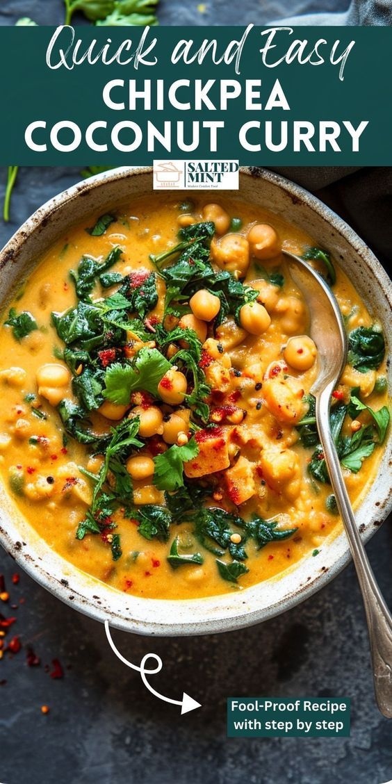 chickpea coconut curry recipe with step by step instructions