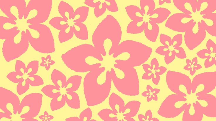 pink and yellow flowers on a yellow background