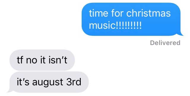 two texts that say it's christmas time for christmas music