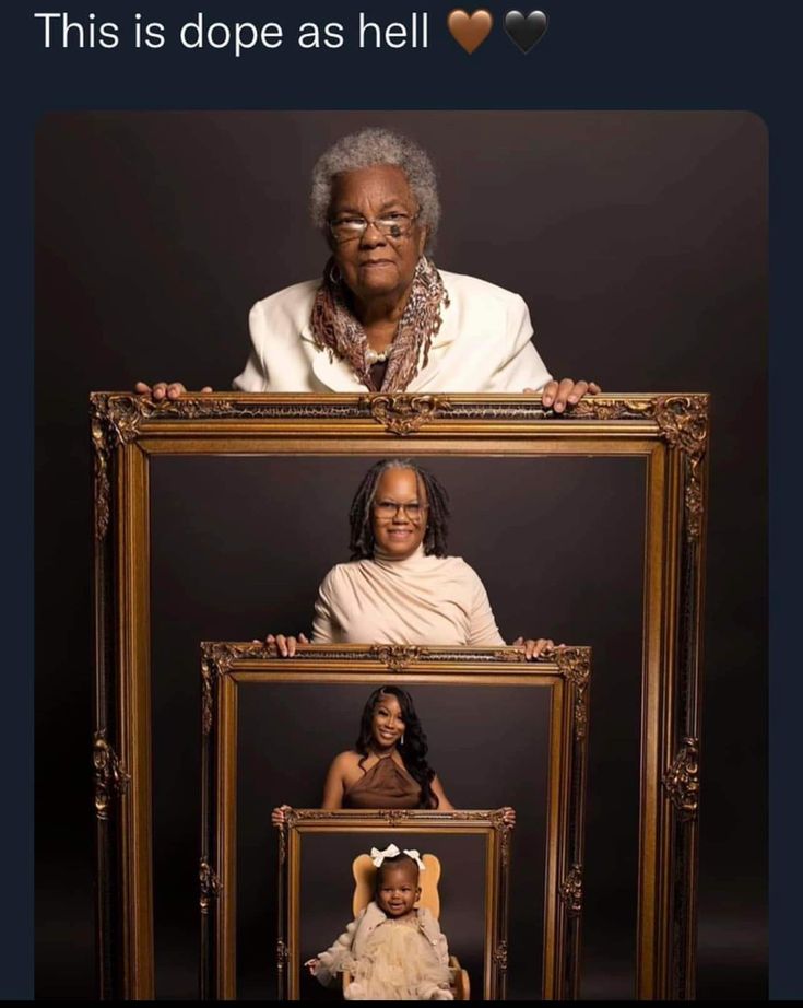 an old woman holding two framed pictures with the caption'this is dope as hell '