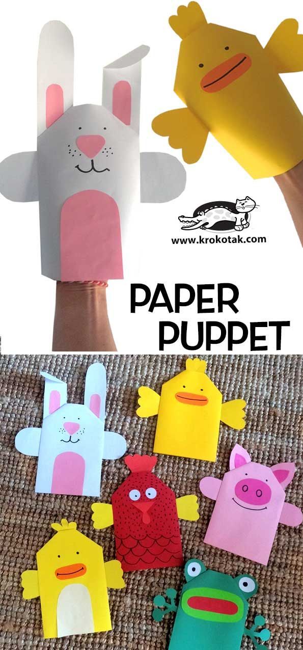 paper puppets made to look like animals