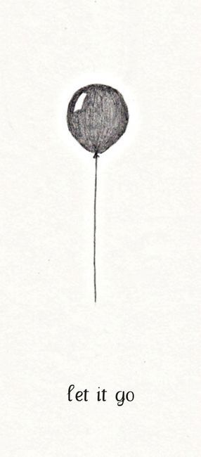 a black and white drawing of a flower with the words let it go