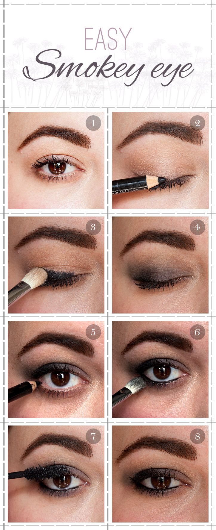 Easy Smokey Eye Tutorial, Easy Smokey Eye, Arabic Eye Makeup, Smokey Eyes Tutorial, Brown Eye Makeup Tutorial, Black Eye Pencil, Make Up Designs, Smokey Eye Easy, Black Eye Makeup