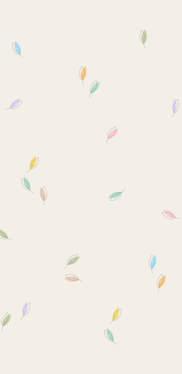 colorful leaves flying in the air on a white background with pastel colors and pinks