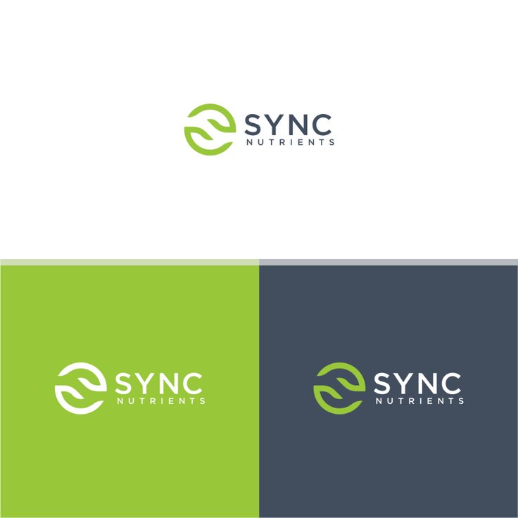 the logo for sync nutritions is shown in green and gray colors, with an image of