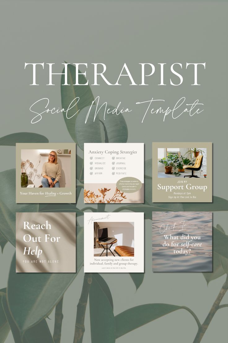 therapist social media templates