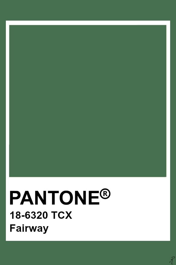 pantone's green color is shown with the words, fairway on it