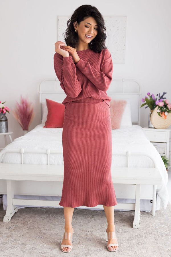 Classy And Cozy Modest Sweater Skirt Marsala Color, Winter Skirt, Fall Skirts, Ribbed Sweater, Skirts For Sale, Sweater Skirt, Floral Print, My Style, Skirt