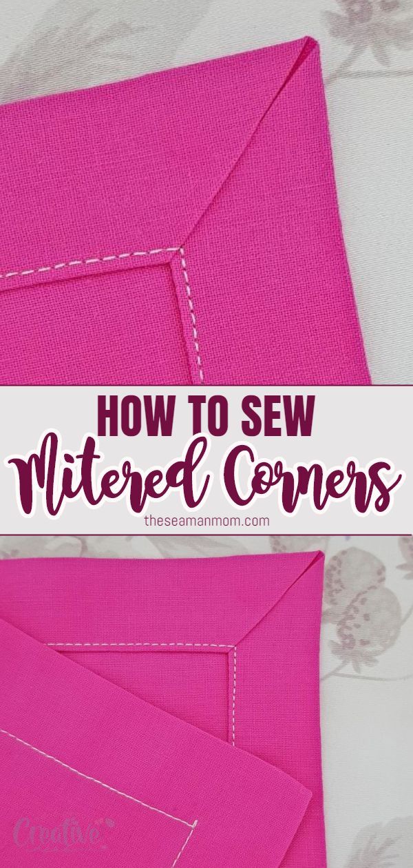 how to sew mitted corners on the sewing machine