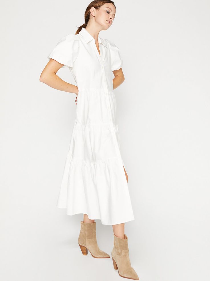 Women's Havana Dress, Ivory White Linen Outfit, Havana Dress, Brochu Walker, Easy Breezy, Be The One, Summer 22, Small Chest, Linen Clothes, Tiered Skirt