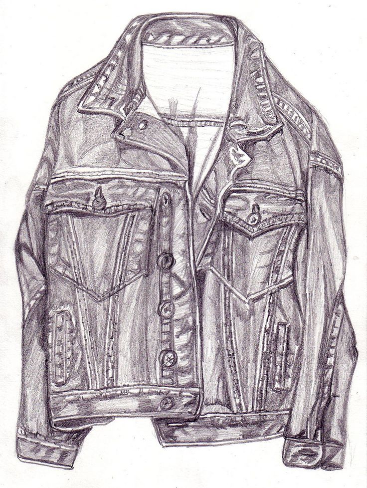 a drawing of a jacket on a white background