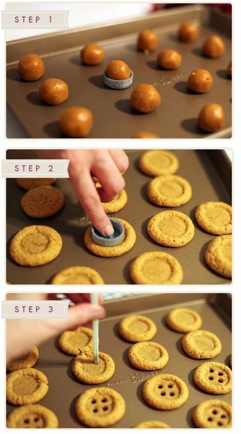 the process of making peanut butter cookies is shown