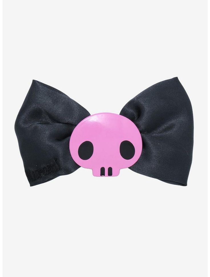 Kuromi Pink Skull Hair Bow Kuromi Merch, Kuromi Accessories, Kuromi Pink, Creepy Cute Fashion, Hello Kitty Shop, Coffee Jelly, Kawaii Bedroom, Ribbon Logo, Shopping Wishlist