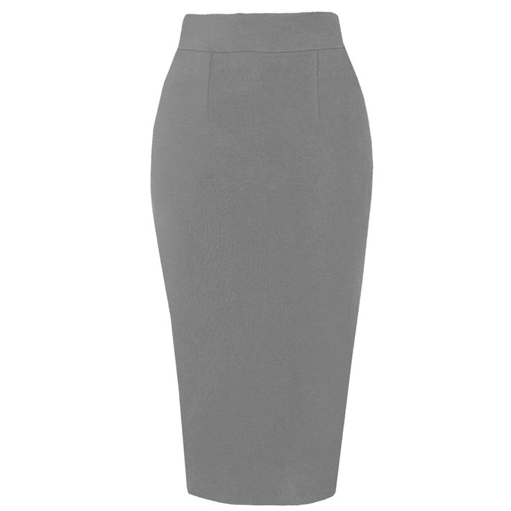 Grey Cotton Midi Skirt – Effortless Chic | Bynelo Elegant Long Gray Skirt, Gray Knee-length Workwear Bottoms, Gray Knee-length Bottoms For Workwear, Gray High Waist Skirt For Work, Chic Gray Knee-length Bottoms, Gray Long Skirt For Workwear, Gray Long Skirt For Work, Gray Midi Skirt For Work, Gray Pencil Skirt Bottoms For Office