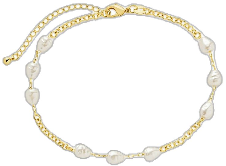 Allie Pearl Anklet Anklet Sterling Forever Gold Elegant Summer Anklets, Elegant Adjustable Pearl Bracelet For Spring, Adjustable Gold Pearl Bracelet For Summer, Chic Adjustable Pearl Bracelet For Formal Occasions, Chic Adjustable Pearl Bracelet For Formal Events, Elegant Summer Wedding Bracelets, Elegant Pearl Anklets For Party, Elegant White Pearl Chain Anklets, Elegant White Anklets With Pearl Chain