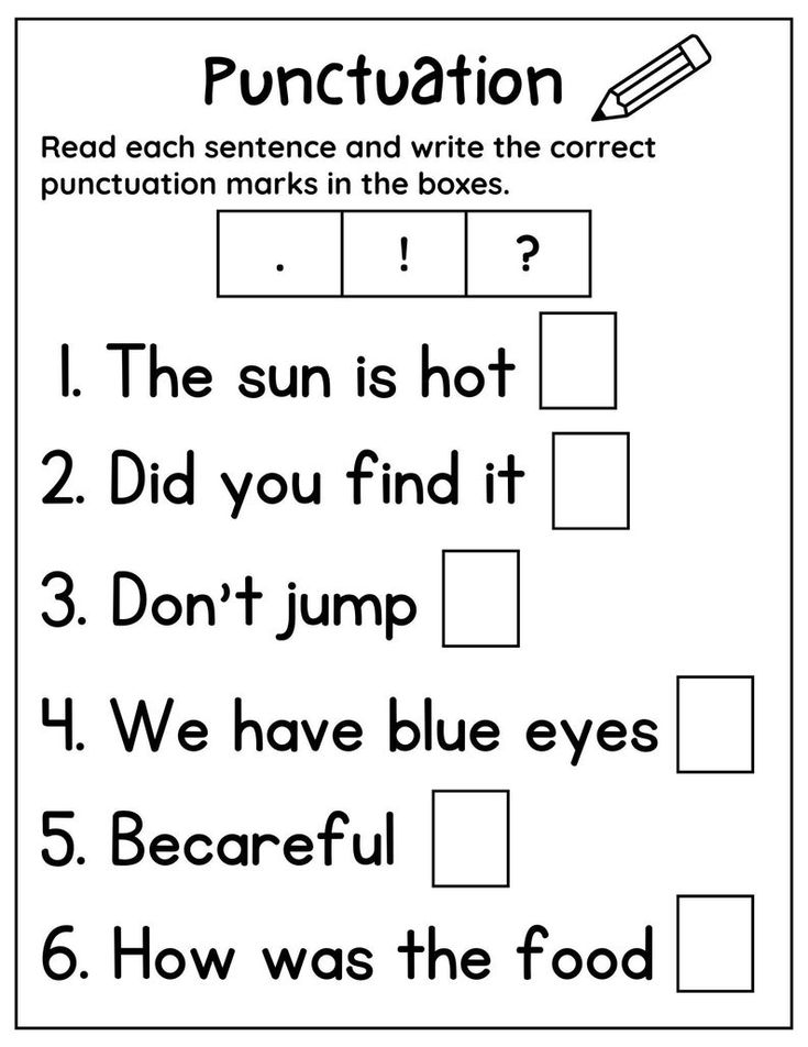 worksheet for reading puncturition with pictures to help students learn how to read