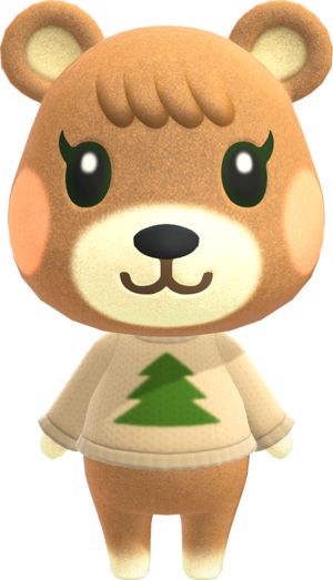 a brown teddy bear with a green christmas tree on it's chest, standing in front of a white background