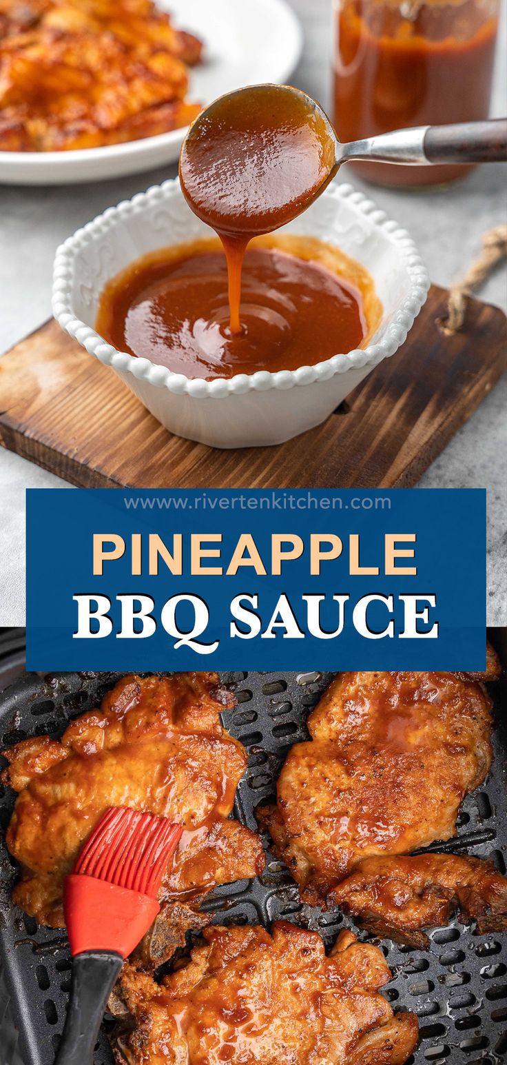 Homemade BBQ sauce with pineapple juice. Louisiana Bbq Sauce, Pineapple Barbecue Sauce, Pork Loin Sauce, Honey Barbeque Sauce, Pineapple Bbq Sauce, Barbecue Dishes, Sweet Bbq Sauce, Pineapple Sauce, Pork Sauce