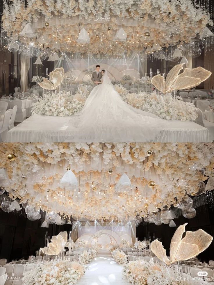 the wedding dress is made out of flowers