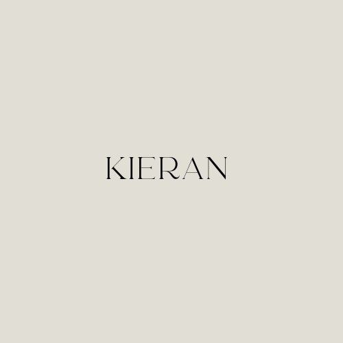 the word kieran written in black on a white background