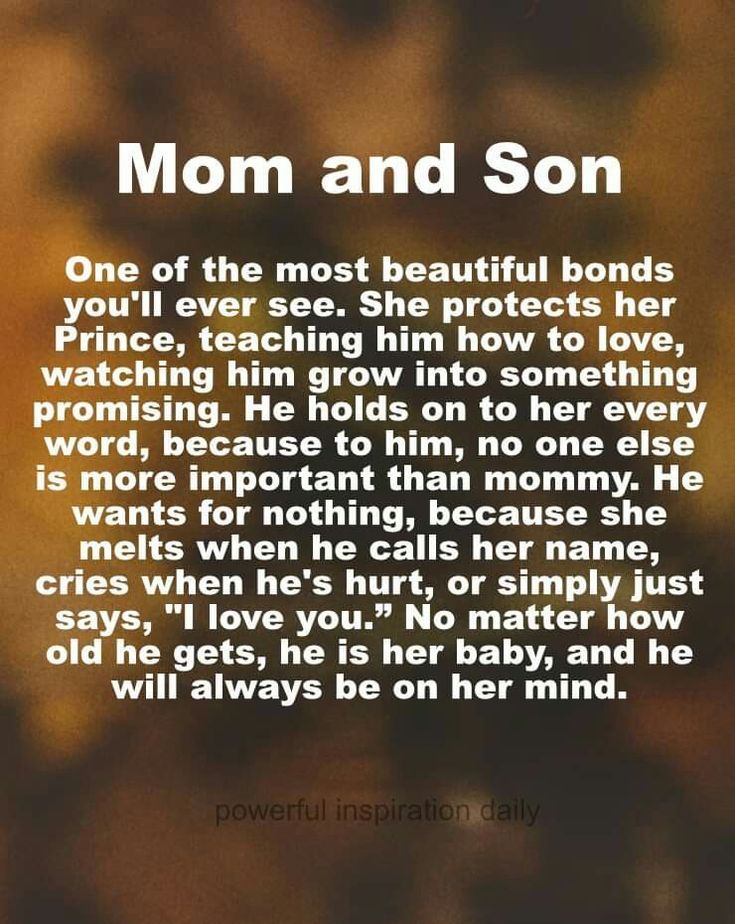 the poem for mom and son written in white on a black background with blurry image