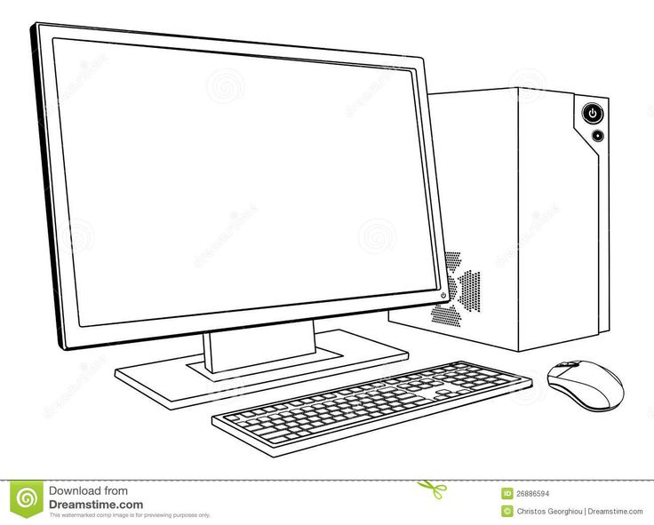 a computer monitor, keyboard and mouse on a white background