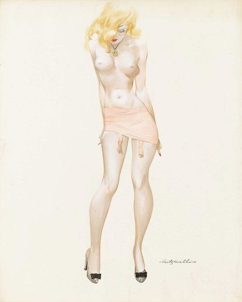 a drawing of a naked woman with short legs and no shirt, standing in front of a white background