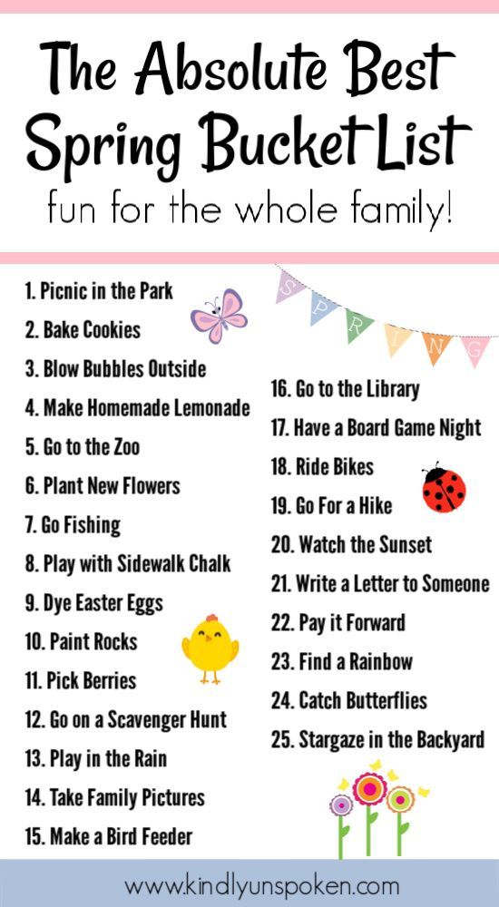 the absolute best spring bucket list for the whole family