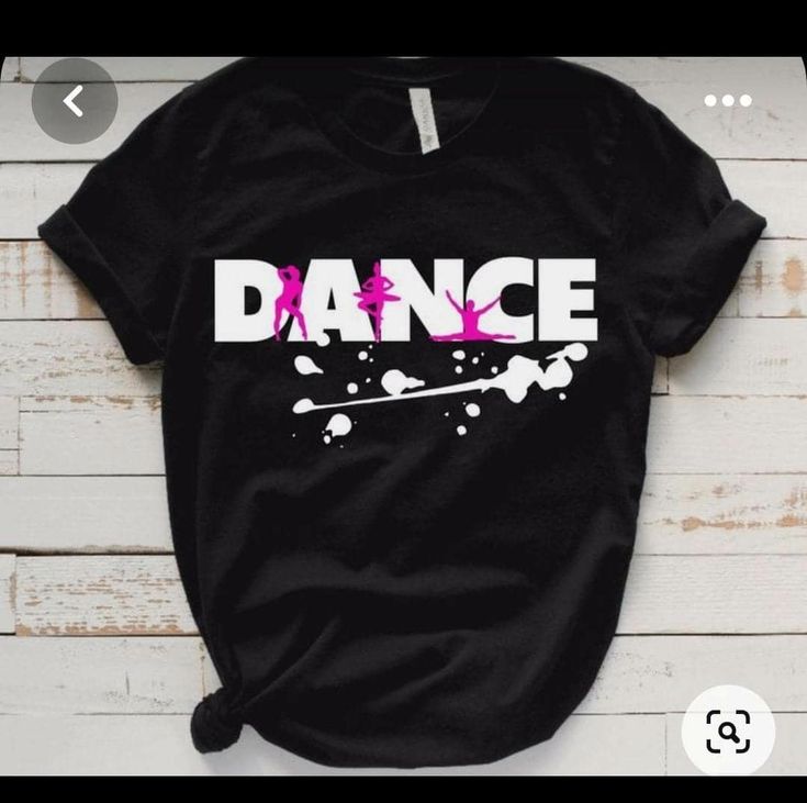 a t - shirt with the word dance painted on it