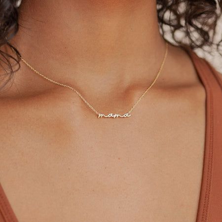 Everyday Clavicle Chain Name Necklace For Mother's Day, Dainty Name Necklace For Everyday Wear, Delicate Chain Rose Gold Name Necklace, Rose Gold Name Necklace With Delicate Chain, Everyday Name Necklace With Clavicle Chain, Meaningful Charm Necklaces For Mom, Meaningful Charm Necklaces For Mom As Gift, Meaningful Charm Necklace For Mom, Everyday Clavicle Chain Name Necklace