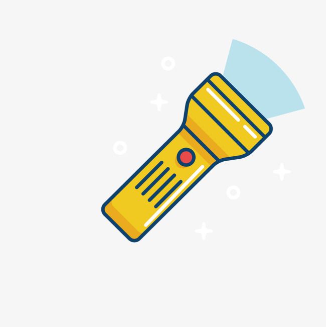 an illustration of a yellow flashlight