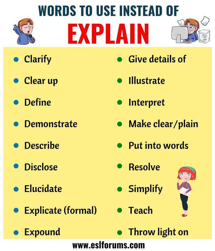 words to use instead of explain