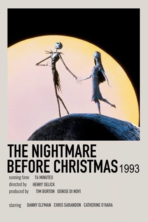 the nightmare before christmas movie poster with jack and sally from tim burton's animated film